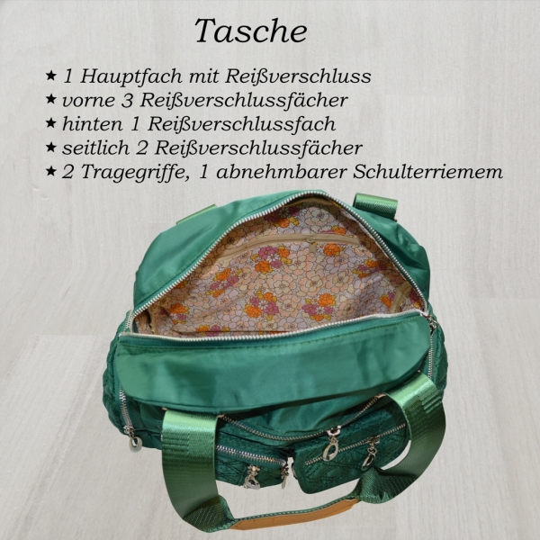 flevado Große Damen Umhängetasche Reißverschluss Freizeittasche Jugend/ Frauen grün